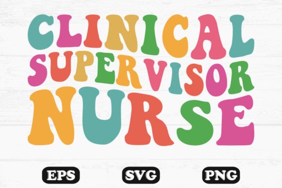 Clinical Nurse Supervisor Retro Wavy Svg