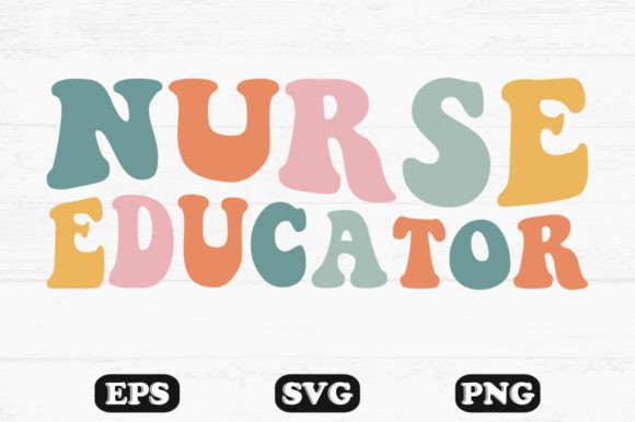 Nurse Educator Retro Wavy T-shirt Design
