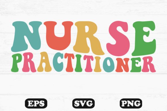 Nurse Practitioner Retro Wavy T-Shirt