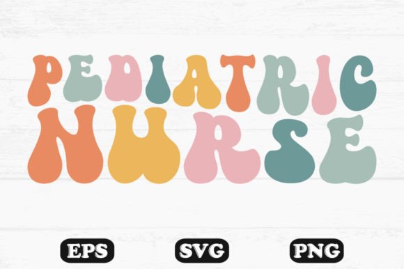 Pediatric Nurse Retro Wavy SVG T-shirt
