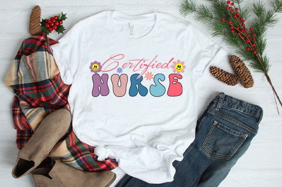 Retro Certified Nurse Design for Embroidery