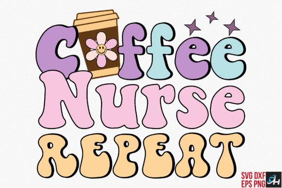 Retro Nurse Coffee SVG for Embroidery