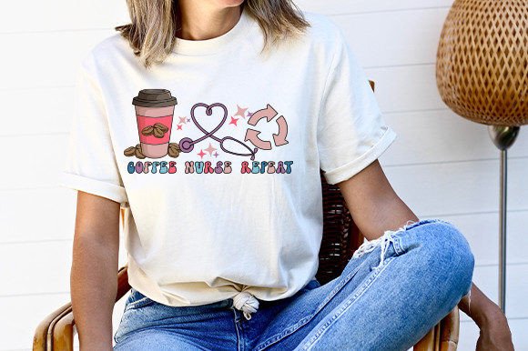 Retro Nurse Png Design for Embroidery