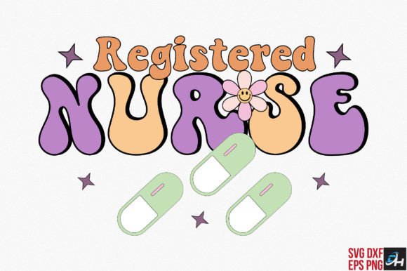Retro Registered Nurse Embroidery Design