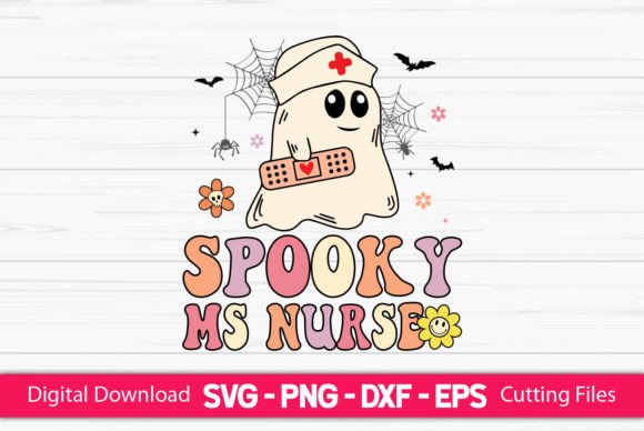 Spooky MS Nurse: A Charming Embroidery Design