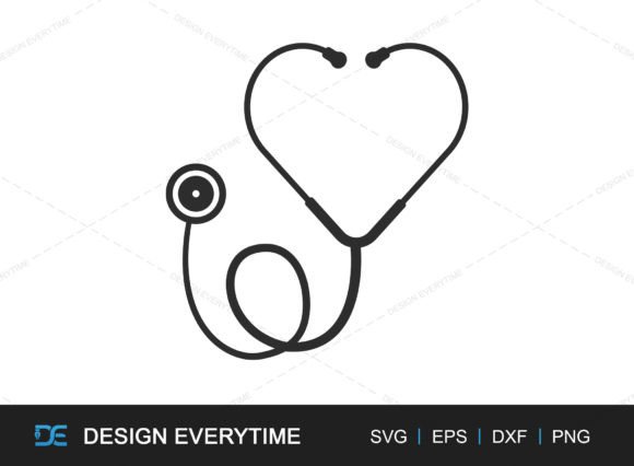 Stethoscope SVG: A Medical Silhouette for Embroidery